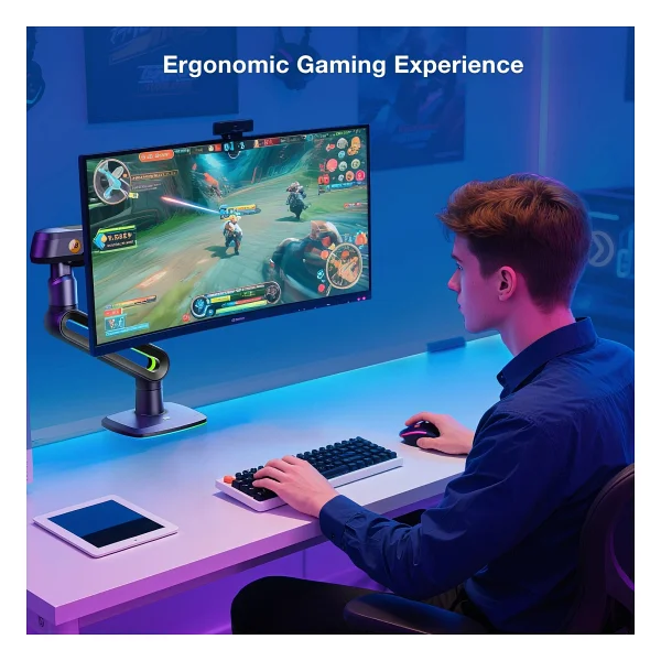 North Bayou F6-Gaming 32-60 İnç Tek Kollu Amortisörlü Monitör Standı - Görsel 4
