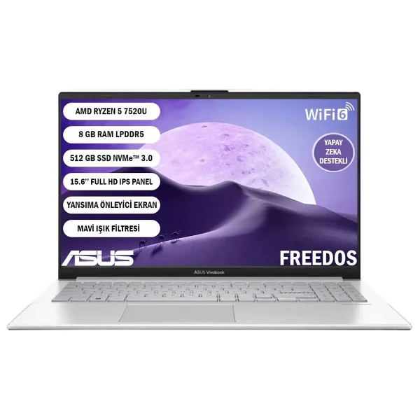 Asus Vivobook Go 15 E1504fa-Bq4463 Ryzen 5 7520u 8 GB 512 GB SSD Radeon 610m 15.6" Full HD Notebook - Görsel 6