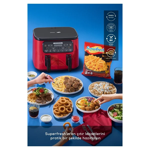 Karaca Air Pro Cook Duo Superfresh 8 Lt Yağsız Fritöz - Görsel 10