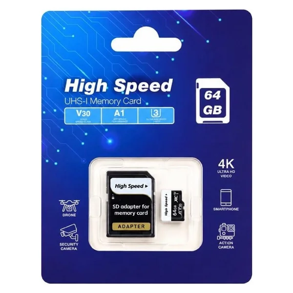 Elba High Speed Class 10 Uhs-I U3 A1 V30 64 GB Micro Sd Kart - Görsel 3