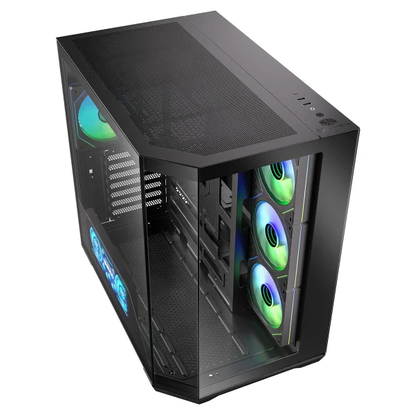 Bitfenix Digital T10 Black 850w 80+ Bronze Bfc-Wt10efbbw850-4a 4x120mm Argb Fan Atx Temperli Cam Siyah Gaming (Oyuncu) Kasa - Görsel 2