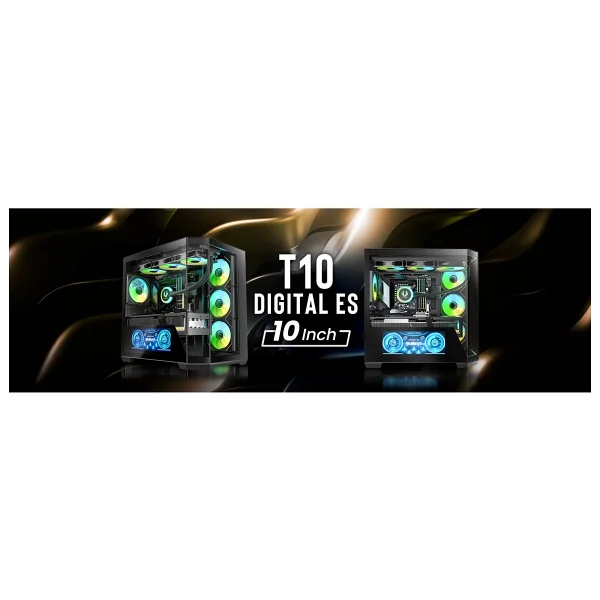 Bitfenix Digital T10 Black 850w 80+ Bronze Bfc-Wt10efbbw850-4a 4x120mm Argb Fan Atx Temperli Cam Siyah Gaming (Oyuncu) Kasa - Görsel 4