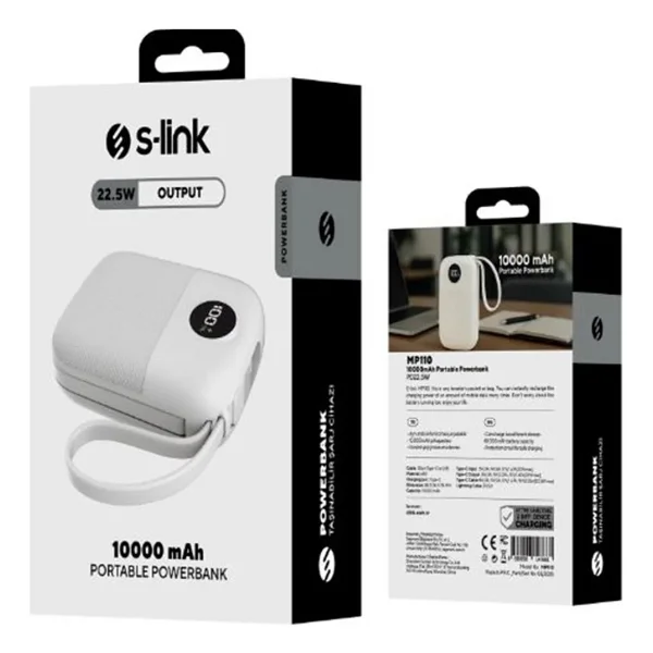 S-link MP110 Beyaz 10000 mAh Powerbank - Görsel 4