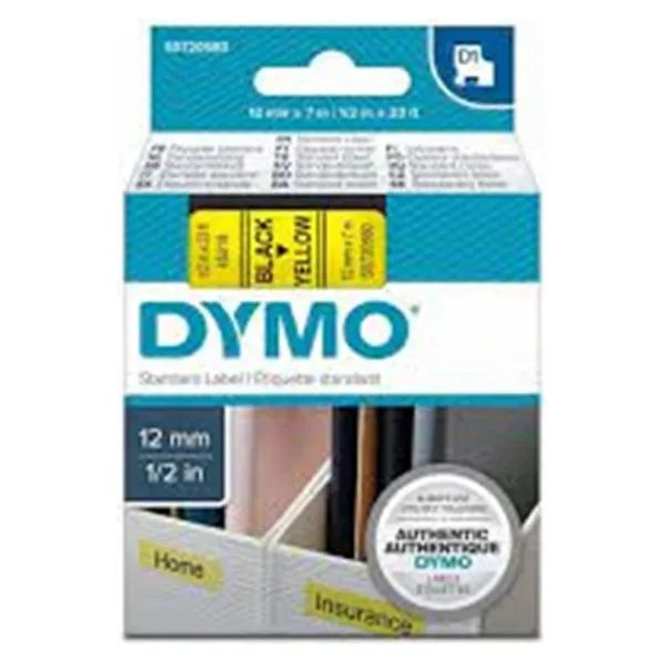 Dymo D1 12 Mm X 7 Mt Şeffaf / Siyah Yedek Şerit 45010 - Görsel 2