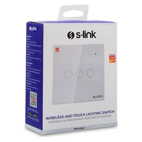 S-Link Swapp Sl-Eg33 Kablosuz Ve Dokunmatik 3'lü Wi-Fi Tuya Destekli Aydınlatma Anahtarı - Görsel 6