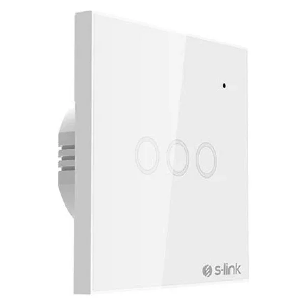 S-Link Swapp Sl-Eg33 Kablosuz Ve Dokunmatik 3'lü Wi-Fi Tuya Destekli Aydınlatma Anahtarı - Görsel 2