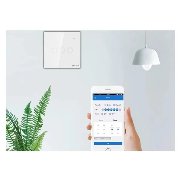 S-Link Swapp Sl-Eg33 Kablosuz Ve Dokunmatik 3'lü Wi-Fi Tuya Destekli Aydınlatma Anahtarı - Görsel 3