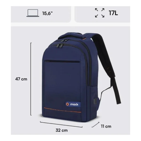Mack Office Mcc-006bl 15.6" Lacivert Laptop Sırt Çantası - Görsel 8