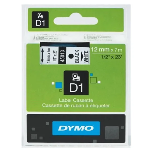 Dymo D1 12 Mm X 7 Mt Şeffaf / Siyah Yedek Şerit 45010 - Görsel 3