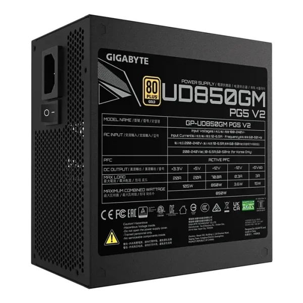 Gigabyte Gp-Ud850gm Pg5 V2 Gen5.1 850 W Power Supply - Görsel 10