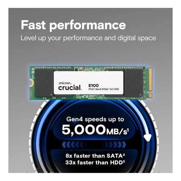 Crucial E100 Ct1000e100ssd8 Pcı-Express 4.0 1 TB M.2 SSD - Görsel 7