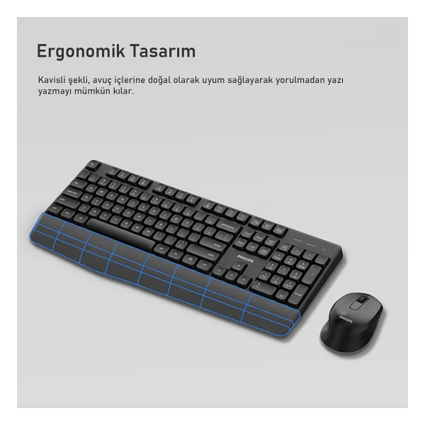 Philips Spt6348 Kablosuz Klavye Mouse Seti - Görsel 3