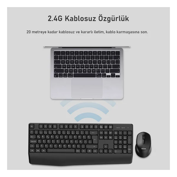 Philips Spt6348 Kablosuz Klavye Mouse Seti - Görsel 4