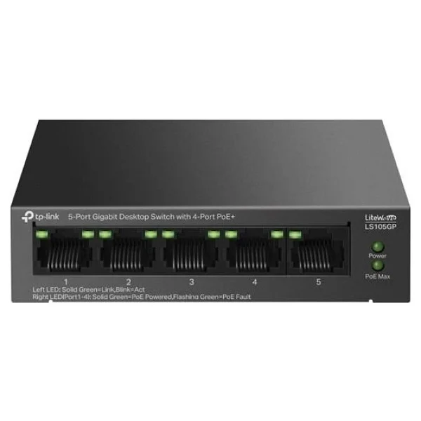 Tp-Link Ls105gp 5 Port 10/100/1000 Mbps Gigabit Poe Switch - Görsel 3