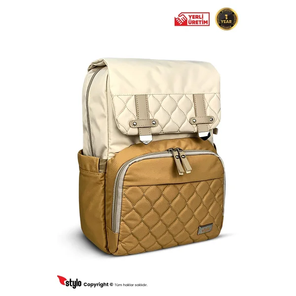 Stylo Working Mothers Bag Bebek Bakım Sırt Çantası - Krem - Görsel 2