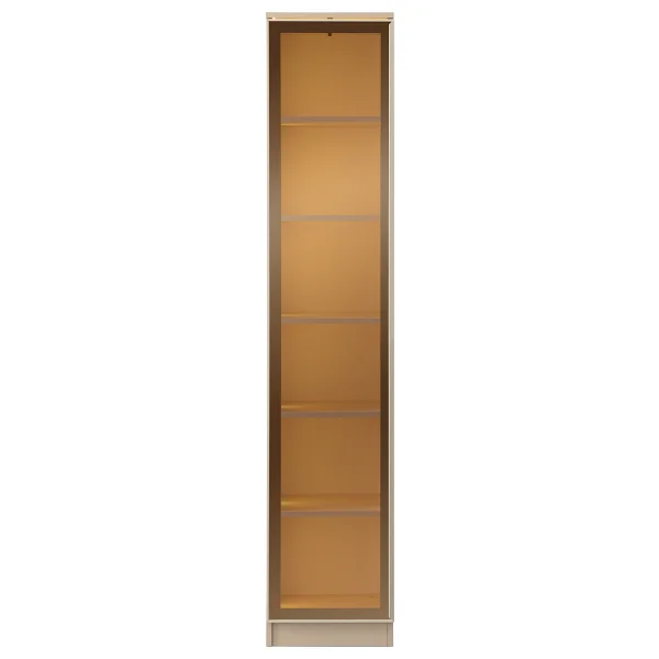 Eymense Hera Kahve Köşesi %100 Mdf Tekli Camlı Çok Amaçlı Sensör Ledli Mutfak Dolabı Raflı Bej - Görsel 3