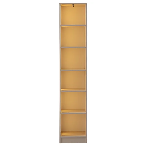 Eymense Hera Kahve Köşesi %100 Mdf Tekli Camlı Çok Amaçlı Sensör Ledli Mutfak Dolabı Raflı Bej - Görsel 5