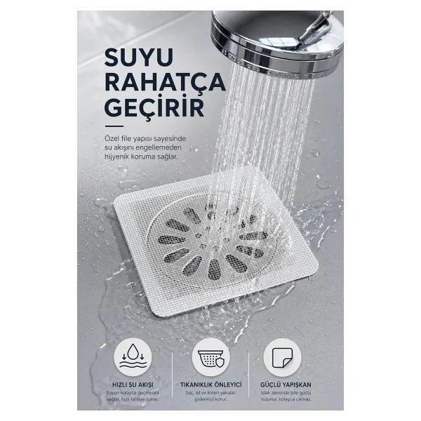 Omilife Gider Koku Önleyici Set 10 Adet Süzgeç Ve Silikon Mat Banyo Mutfak Lavabo Koruyucu - Görsel 7