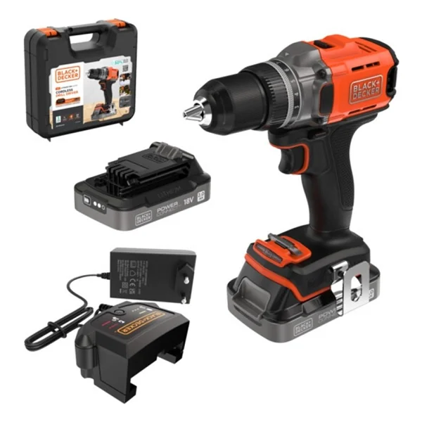 Black+Decker Bcd382d2xk 18 V 2.0 Ah Çift Akülü Delme Vidalama Makinesi - Görsel 2