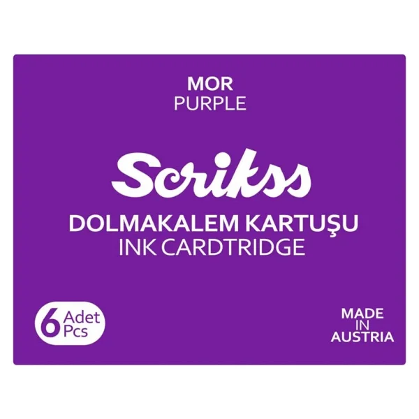 Scrikss 6'lı Mor Dolma Kalem Kartuşu - Görsel 2
