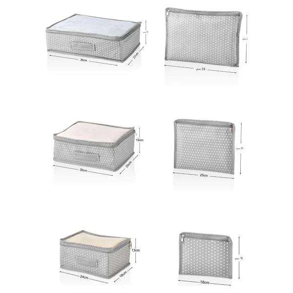 Serstil 6'lı Valiz Düzenleyici Bavul Içi Organizer Set Seyahat Hurcu - Yıldız Desen - Görsel 2