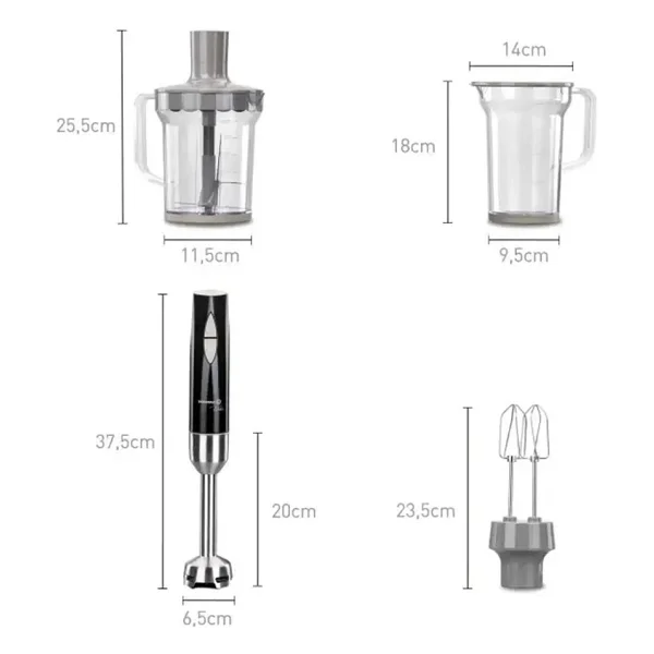 Korkmaz A445 Vertex Mega Siyah 850 W Blender Seti - Görsel 2