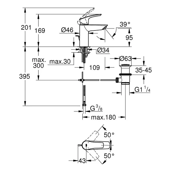 Grohe Eurosmart S 33265003 Tek Kumandalı Lavabo Bataryası - Görsel 9