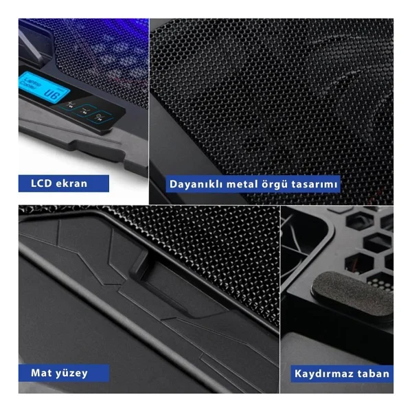 Juo C1 4 Fanlı 14"-17" Laptop Soğutucu - Görsel 2