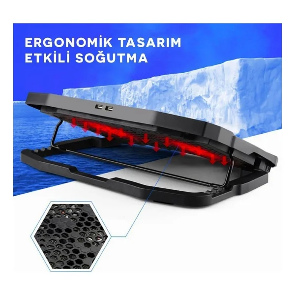 Juo C1 4 Fanlı 14"-17" Laptop Soğutucu - Görsel 5