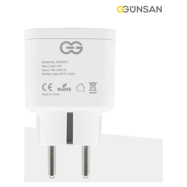 Günsan Wi-Fi Kontrollü Akım Korumalı Akıllı Priz 16a Tuya & Smart Life Destekli - Görsel 2