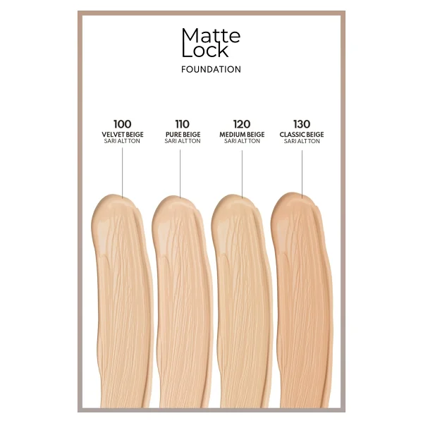 Note Matte Lock Spf 50 Pa++++ 130 Classic Beige 30 Ml Likit Fondöten - Görsel 5