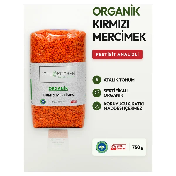 Soul Kitchen Organik Kırmızı Mercimek 750 Gr - Görsel 10
