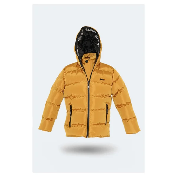 Slazenger Neons Kapüşonlu Sarı Çocuk Şişme Mont - Görsel 6