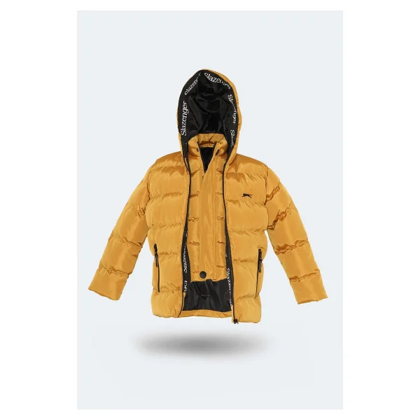Slazenger Neons Kapüşonlu Sarı Çocuk Şişme Mont - Görsel 9