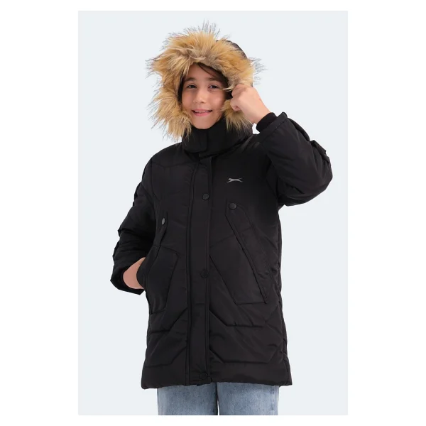 Slazenger Camron Kapüşonlu Siyah Çocuk Mont - Görsel 10