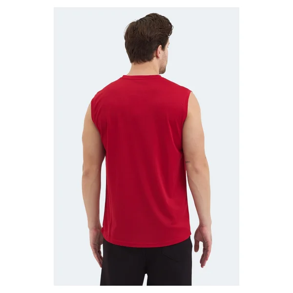 Slazenger Rajya Kırmızı Sıfır Kol Bisiklet Yaka Erkek Tişört - Görsel 10