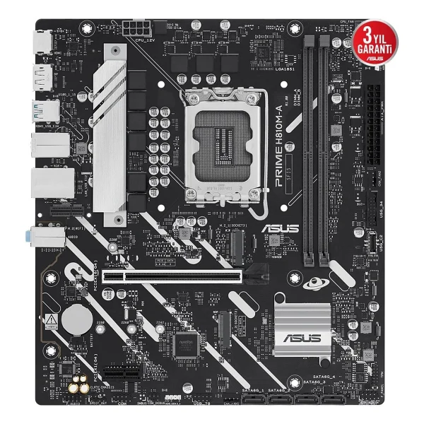 Asus Prime H810m-A-Csm Intel Lga1851 DDR5 Micro Atx Anakart - Görsel 7