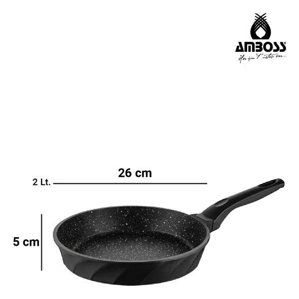Amboss Jasper 3 Parça Döküm Tava & Sahan Seti - Siyah - Görsel 3
