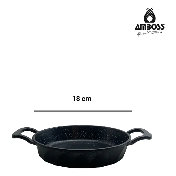 Amboss Jasper 3 Parça Döküm Tava & Sahan Seti - Siyah - Görsel 4