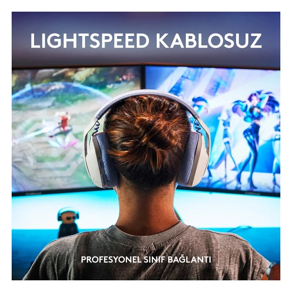 Logitech G435 Lightspeed Beyaz Kablosuz Kulak Üstü Oyuncu Kulaklığı - Görsel 2