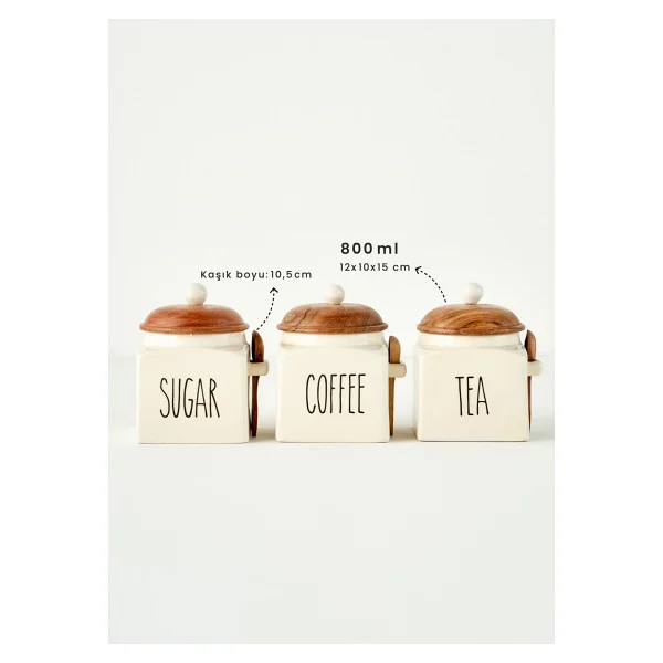 Bella Maison Sucre 800 ml Seramik Kavanoz - Görsel 4