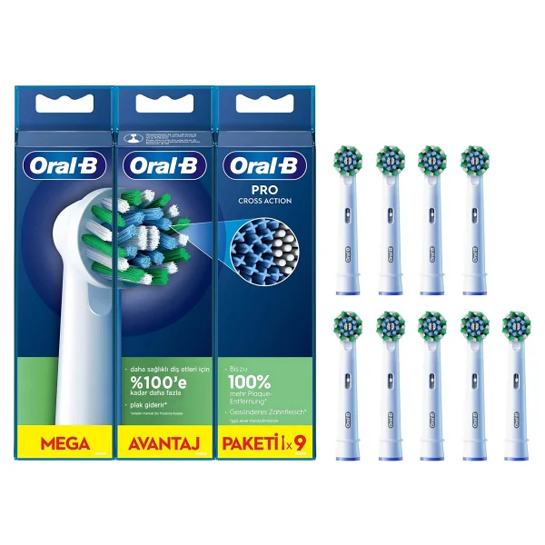 Oral-B Pro Cross Action 9'lu Diş Fırçası Başlığı - Görsel 2