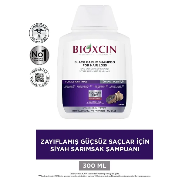 Bioxcin Siyah Sarımsaklı 300 Ml Saç Dökülmesine Karşı Şampuan - Görsel 7