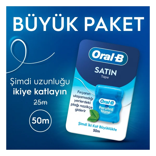 Oral-B Satin Tape Nane Aromalı 50 M Diş İpi - Görsel 7
