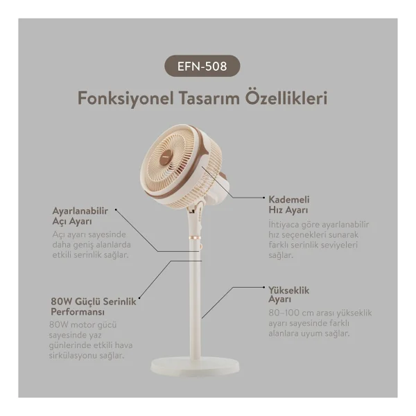 Everest Olympos Fan13 Retro Ayaklı Vantilatör - Görsel 7