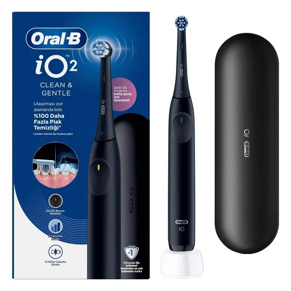 Oral-B İo 2 Seyahat Kaplı Siyah Şarjlı Diş Fırçası - Görsel 2