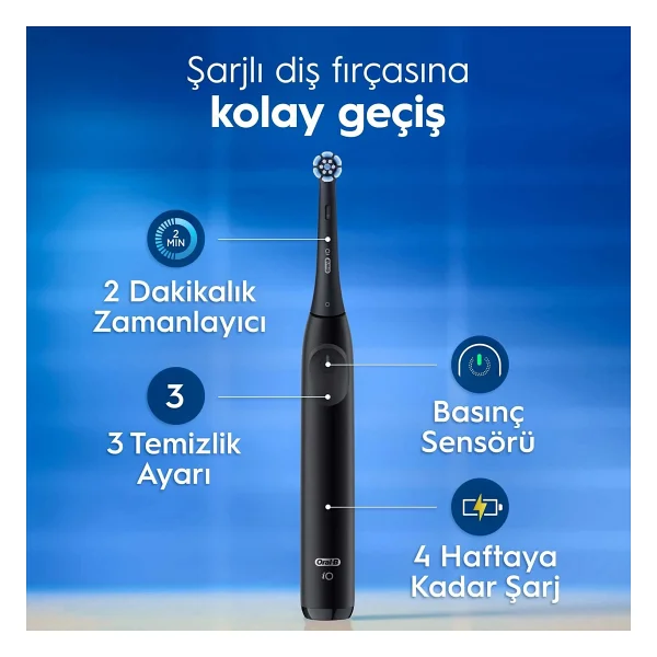 Oral-B İo 2 Seyahat Kaplı Siyah Şarjlı Diş Fırçası - Görsel 4