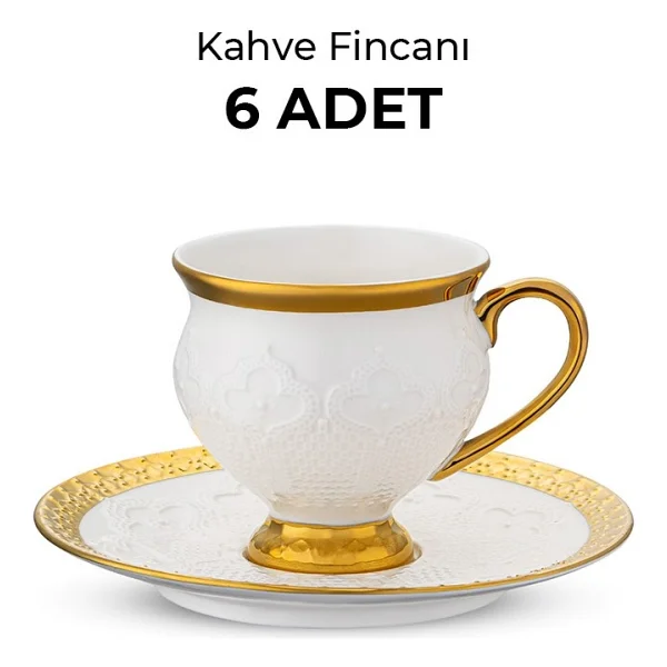 Emsan Dantel 6 Kişilik Kahve Fincan Takımı - Görsel 7