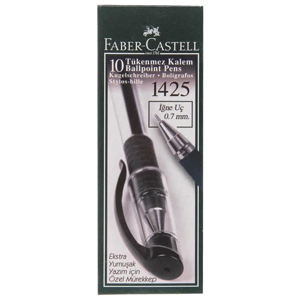 Faber-Castell 1425 İğne Uçlu 10'lu Paket Siyah Tükenmez Kalem - Görsel 8