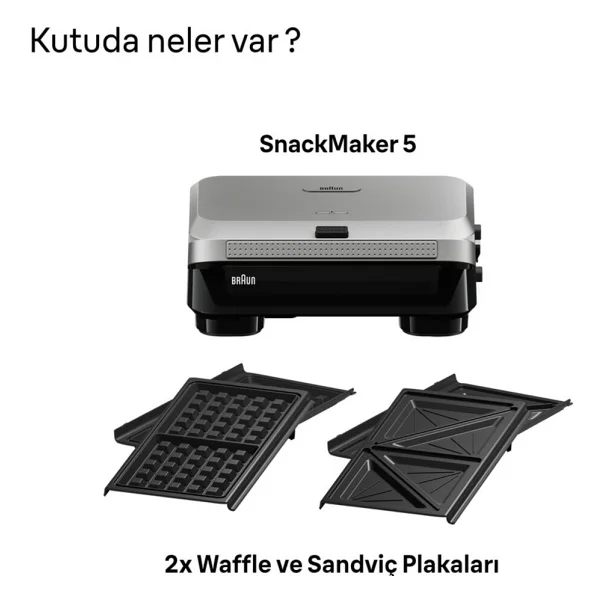 Braun Snackmaker 5 Sm5005 800 W Silver Waffle Ve Tost Makinesi - Görsel 9